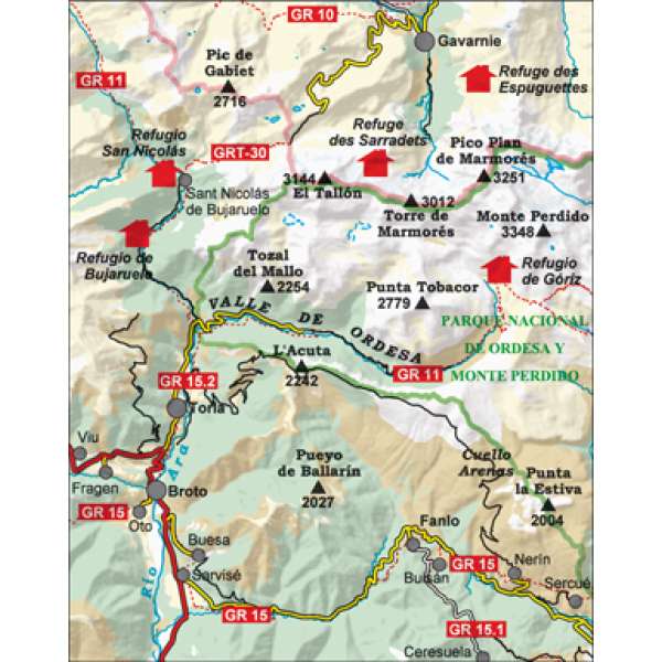 Mapa Parque Nacional de Ordesa y Monte Perdido ALPINA 3 Mapa Parque Nacional de Ordesa y Monte Perdido ALPINA - Imagen 3